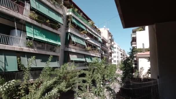 Pohled Obytnou Oblast Metaksourgeio Atény Zpomaleném Filmu — Stock video