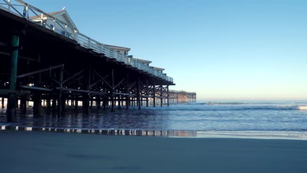 Vroege Ochtend Het Crystal Beach San Diego Californië — Stockvideo