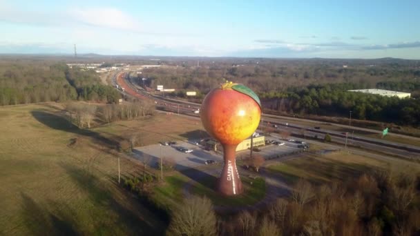 Push Aus Der Luft Peachoid Gaffney South Carolina — Stockvideo