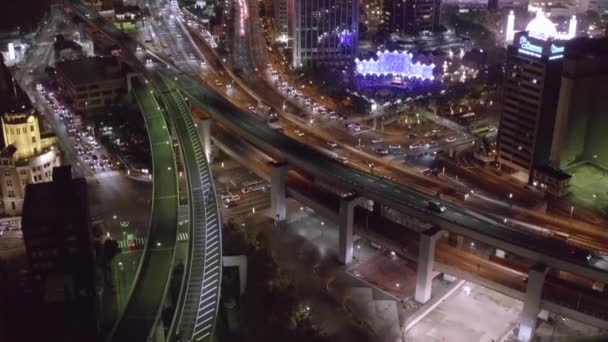 Stadt Kobe Highway Und Luminarie Luftaufnahme Der Stadt Bei Nacht — Stockvideo