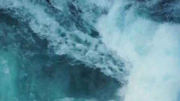 Primer Plano Los Rápidos Aguas Bravas Alto Flujo Huka Falls — Vídeos de Stock