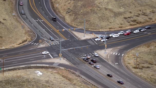 Vue Aérienne Intersection Autoroute Golden Colorado — Video