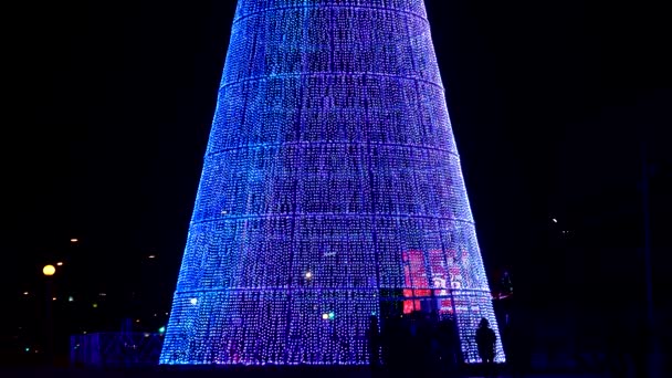 Spettacolo Luci Natalizie Nel Centro Denver — Video Stock