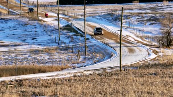 Bilkörning Grusväg Landsbygden — Stockvideo