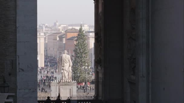 Площадь Святого Петра Ватикан Рим Италия — стоковое видео