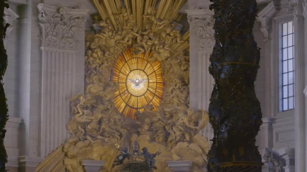 Chair Saint Peter Basilica Vatican — Stock Video