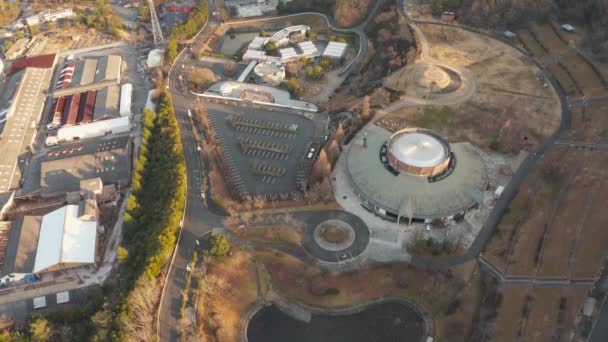 Shigaraki Ceramic Cultural Park Aerial Tilt Zachodzie Słońca Prefektura Shiga — Wideo stockowe