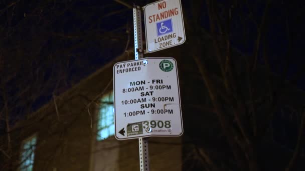 Πράσινο Pay Parking Enforced Είσοδος Στο Τορόντο — Αρχείο Βίντεο