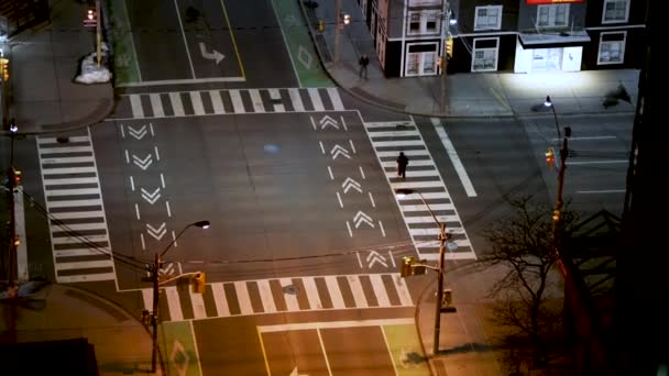 Toronto Aerial View Cars Pedestrians Street — стокове відео