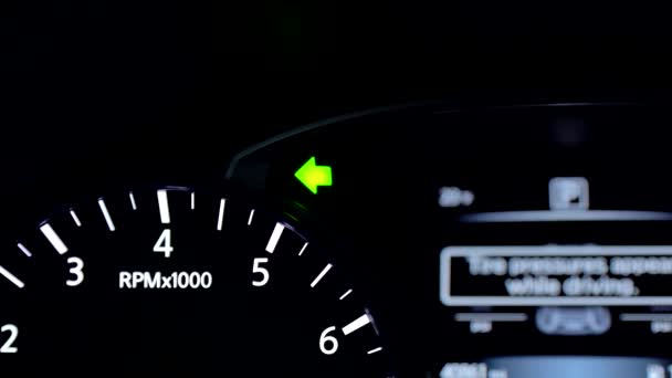 Turn Signal Indicator Car Dashboard — Stock Video