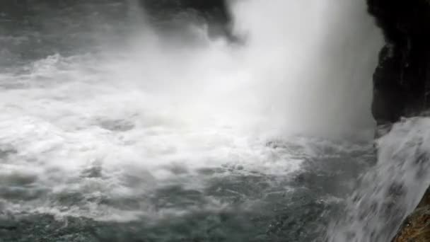 Linville Falls Raging Water Flowing — Stock video