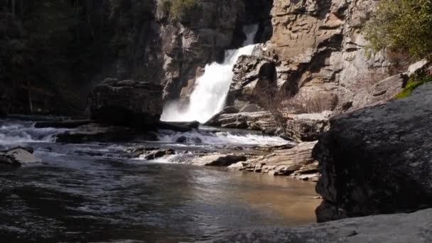 Linville Falls Sunshine Falls — Stock video