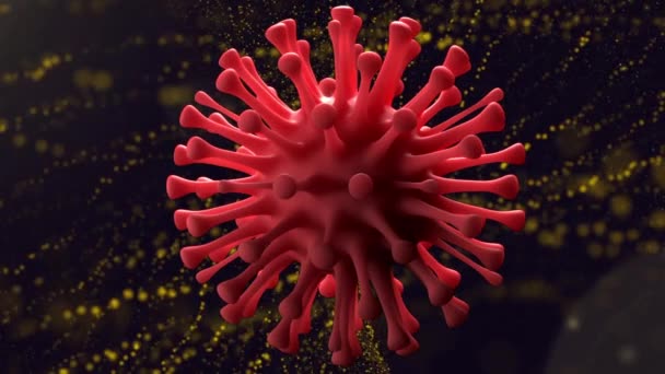 Rendering Animazione Macro Delle Cellule Virali Coronavirus Covid — Video Stock