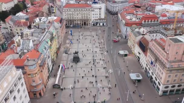 Covid19 Corona Virüsü Sırasında Zagreb Depremi Hava Görüntüleri — Stok video