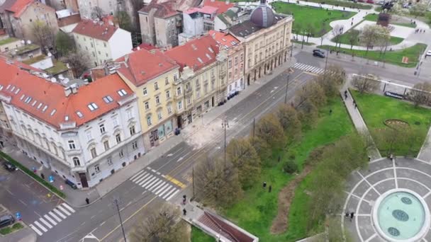 Záhřebské Zemětřesení Během Covid19 Corona Virus Letecké Záběry — Stock video