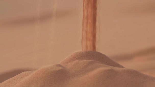 Macro Shot Sand Vallen Marokkaanse Sahara Woestijn Marokko Afrika — Stockvideo