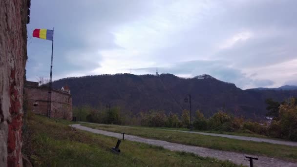 View Tampa Hill Brasov Straja Hill Fortress Brasov Romania — Stock Video