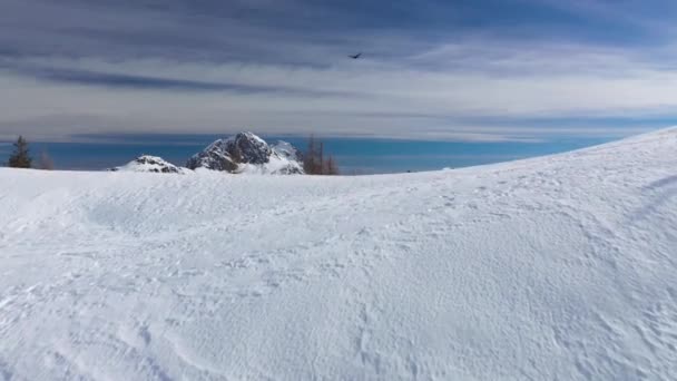 Aerial Landscape View Nassfeld Ski Resort Austrian Province Carinthia Revealing — Stock Video