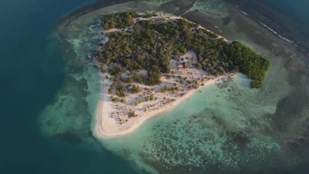 Drone Disparado Orbitando Ilha Cayo Sal Parque Nacional Morrocoy Venezuela — Vídeo de Stock