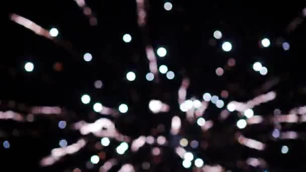 Focuri Artificii Focalizare Moale Lumini Neclare Fundal Întuneric — Videoclip de stoc
