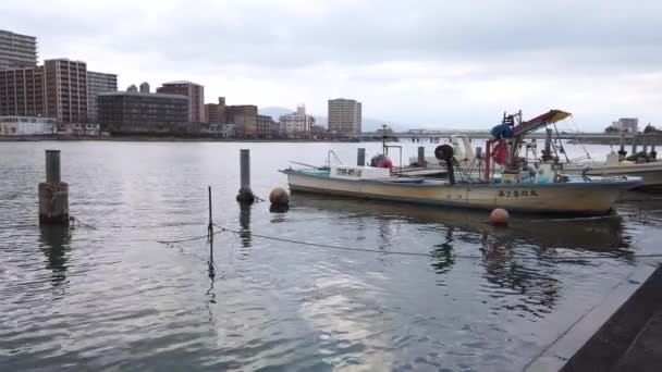 Shiga Japan Padella Lenta Sul Piccolo Bacino Biwako — Video Stock