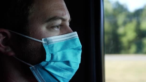 Kamyon Şoförü Maske Takıyor Covid Coronavirus Salgın — Stok video