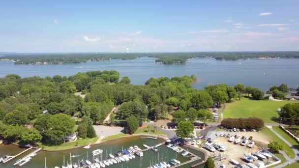 Aerial Push Lake Norman Lake Norman Lake Norman North Carolina — стокове відео