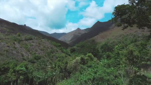 Let Dronem Mezi Vegetací Zalesněné Oblasti Lagunetě Skupině Hor Státě — Stock video