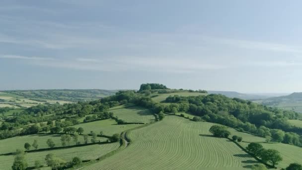 Luchtfoto Van Dumpdon Hill Een Oud Ijzeren Tijdperk Heuvel Fort — Stockvideo