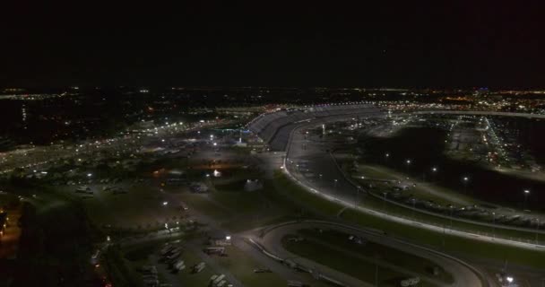 Daytona Beach Florida Aerial Слева Направо Вид Международный Спидвей Inspire — стоковое видео