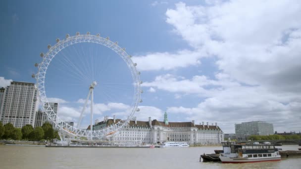 Olho Londres Marco Roda Milênio Girando Rapidamente Pelo Aquário Londres — Vídeo de Stock