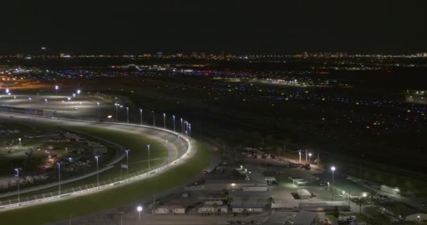 Daytona Beach Florida Aerial Справа Налево Знаменитого Международного Спидвея Inspire — стоковое видео