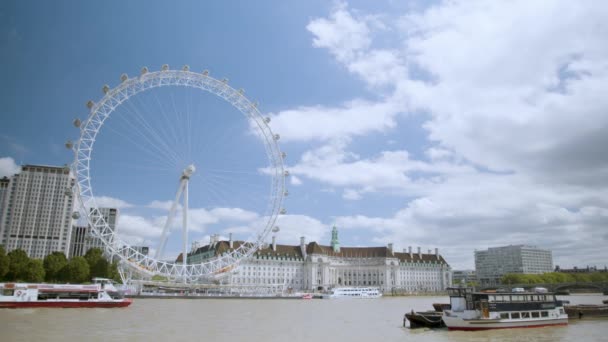 Punto Referencia Rueda Del Milenio Del Ojo Londres Girando Lentamente — Vídeo de stock