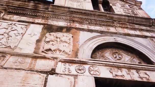 Церква Діви Марії Горгопекос Святий Елевтерій Ультра Близько Входу Афіни — стокове відео