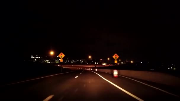 High Speed Pov Driving Footage Driving Highway Night — Stock Video