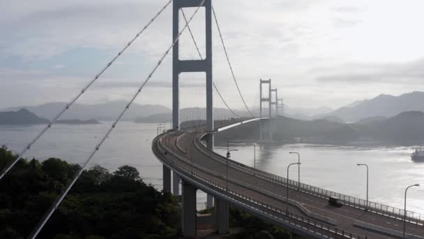 Alba Sul Ponte Kurushima Kaikyo Giappone — Video Stock