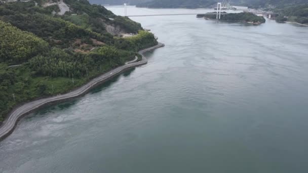 Seto Inland Sea Shimanami Kaido Cycle Path Ιαπωνία — Αρχείο Βίντεο