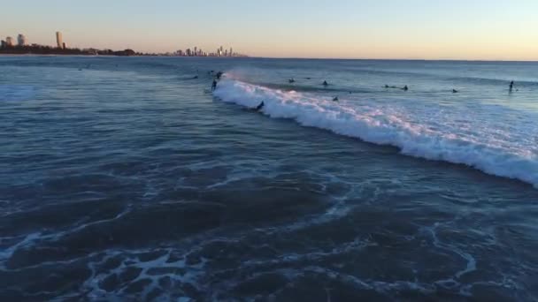 Popüler Turizm Beldesi Burleigh Heads Gold Coast Qld Avustralya Gündoğumunda — Stok video