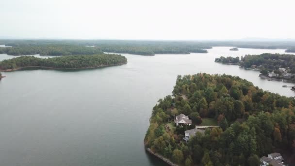 Desenvolvimento Torno Lake James Aerial Lake James Lake James Carolina — Vídeo de Stock