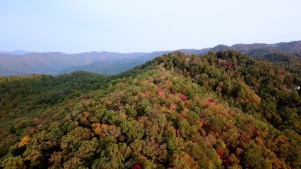 Εναέρια Push Fall Colors Νότια Του Blowing Rock Blowing Rock — Αρχείο Βίντεο