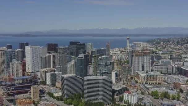 Seattle Washington Aerial V129 Birdseye Πυροβόλησε Γειτονιά South Lake Union — Αρχείο Βίντεο