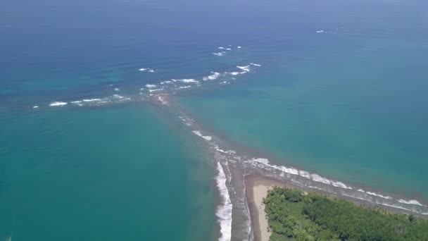 Obracający Się Strzał Drona Whale Tail Uvita Beach Kostaryka Podczas — Wideo stockowe