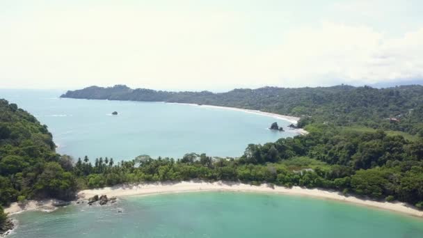 Drone Aérien Ensoleillé Manuel Antonio National Park Beach Costa Rica — Video