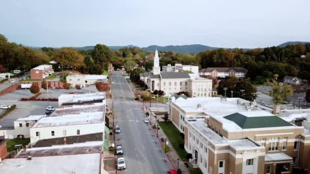 Lenoir Lenoir North Carolina Downtown Aerial — Video Stock