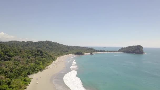 Vue Aérienne Drone Parc National Plage Manuel Antonio Costa Rica — Video