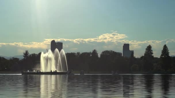 Şehir Parkı Ndan Gün Batımı Manzarası Denver Colorado — Stok video
