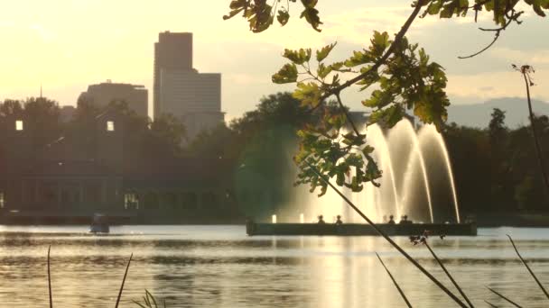 Sonnenuntergang Vom City Park Denver Colorado — Stockvideo