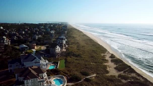 Hatteras Village Aerials Hatteras Village North Carolina Die Äußeren Ufer — Stockvideo