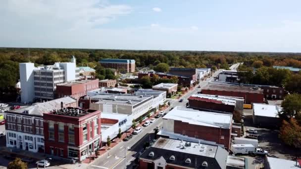 Aerial High Push Tarboro Tarboro North Carolina Small Town Usa — Wideo stockowe