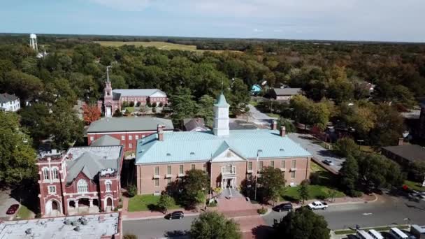 Tarboro Tarboro North Carolina Antenn County Seat County Courthouse Historiska — Stockvideo